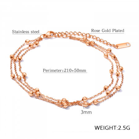 Bratara glezna tripla din inox cu bilute [3]