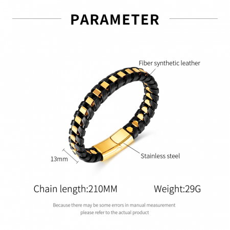 Bratara impletita inox si piele [5]