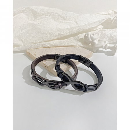 Bratara Infinity piele si inox [11]