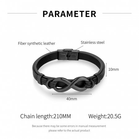 Bratara Infinity piele si inox [10]