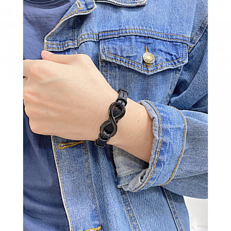 Bratara Infinity piele si inox [12]