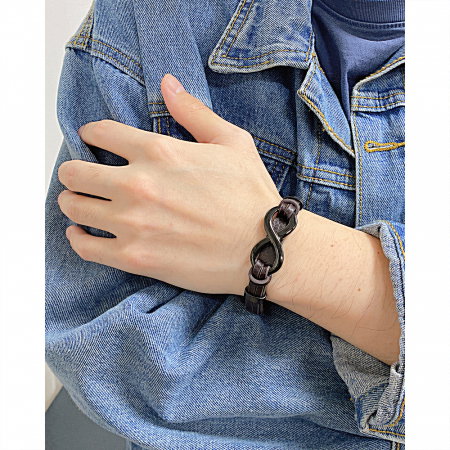 Bratara Infinity piele si inox [1]