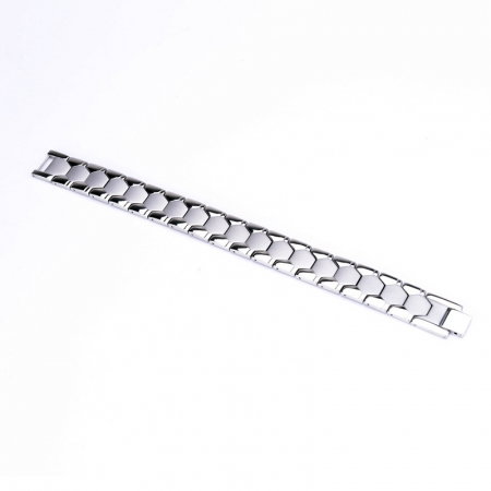 Bratara inox argintie cu magneti, turmalina, germaniu si anioni [4]