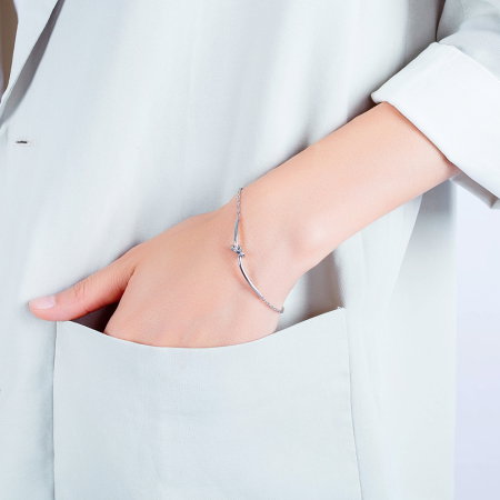 Bratara inox argintie cu nod – Simbol al conexiunii si echilibrului [1]