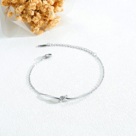 Bratara inox argintie cu nod – Simbol al conexiunii si echilibrului [2]