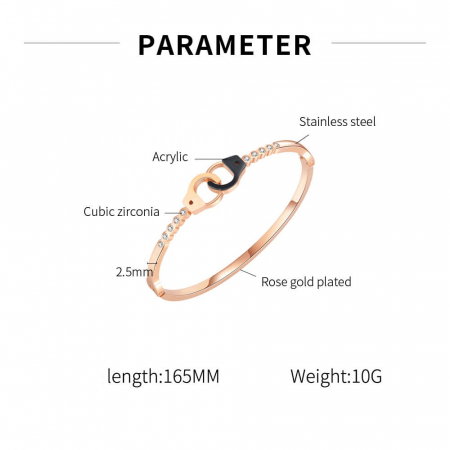 Bratara inox aur roz catuse cu zirconii [3]