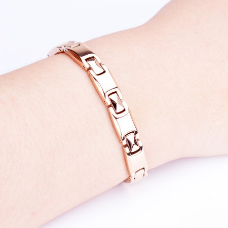 Bratara inox aurie cu magneti, turmalina, germaniu si anioni [1]