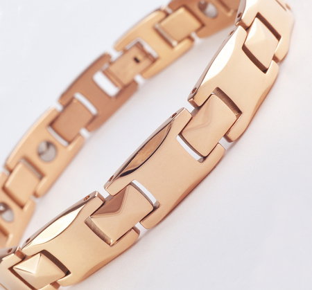 Bratara inox aurie cu magneti, turmalina, germaniu si anioni [4]