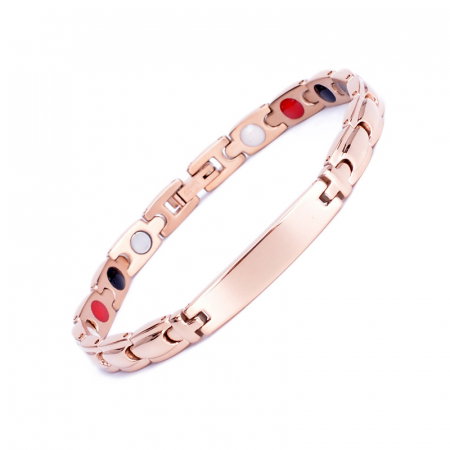 Bratara inox aurie cu magneti, turmalina, germaniu si anioni [3]