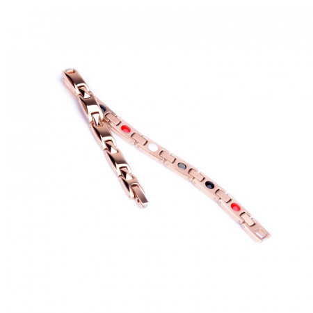 Bratara inox aurie cu magneti, turmalina, germaniu si anioni [2]