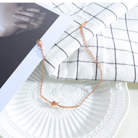 Bratara inox aurie cu nodul iubirii – Simbol al legaturilor durabile [2]