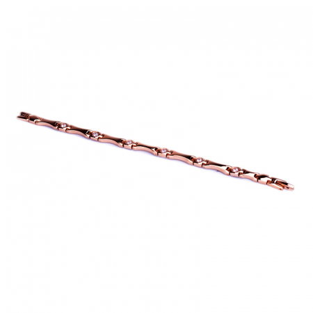 Bratara inox aurie cu zirconii, magneti, turmalina, germaniu si anioni [5]
