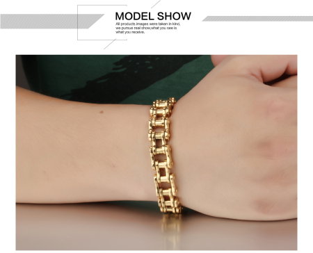 Bratara inox aurie lant moto – Putere, libertate si stil urban [6]