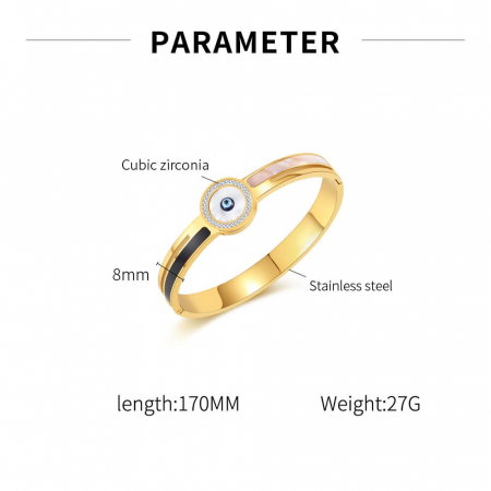 Bratara inox auriu ochi de deochi cu abalone [3]