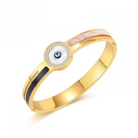 Bratara inox auriu ochi de deochi cu abalone [0]