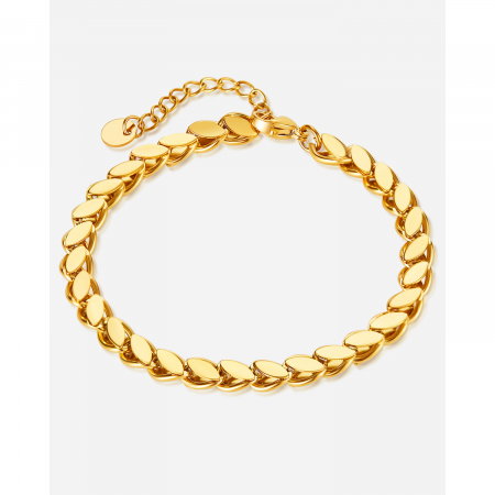 Bratara inox auriu reglabila Sirag de Frunze [7]