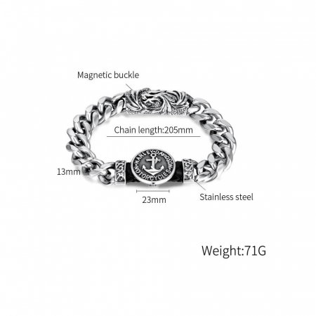 Bratara inox Biker cu inchidere magnetica [5]