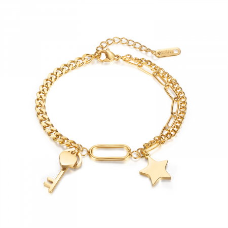 Bratara inox cu cheie si steluta [0]