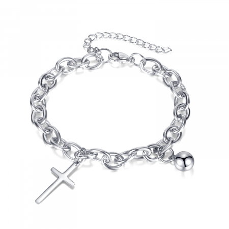 Bratara inox cu cruce si biluta [0]
