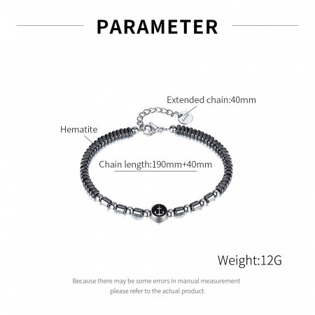 Bratara inox cu hematit si ancora [7]