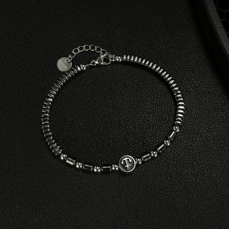 Bratara inox cu hematit si ancora [13]