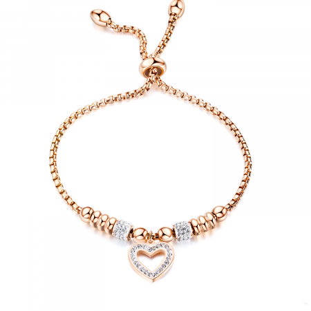 Bratara inox reglabila cu inimioara