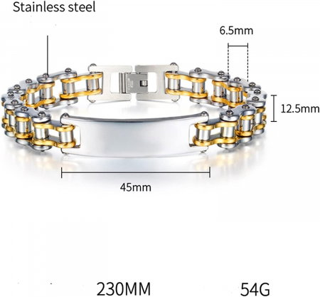 Bratara inox cu lant argintiu de motocicleta [1]