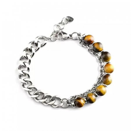 Bratara inox cu Ochi de Tigru