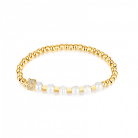 Bratara inox cu perle