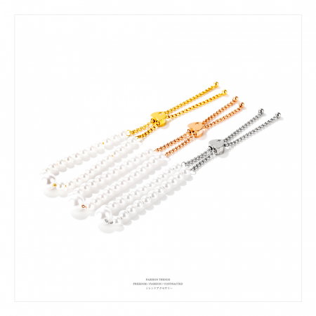 Bratara inox reglabila cu perle [10]