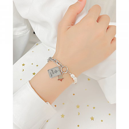 Bratara inox cu perle Lucky [1]