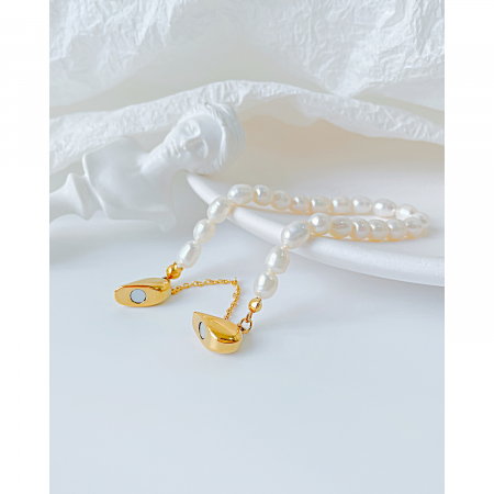 Bratara inox cu perle si inimioare [3]