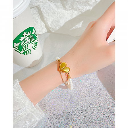 Bratara inox cu perle si inimioare [1]