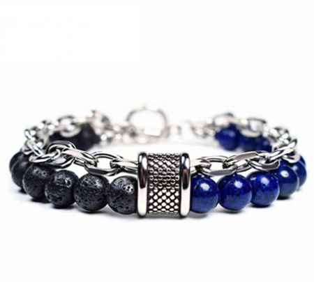 Bratara inox cu pietre semipretioase