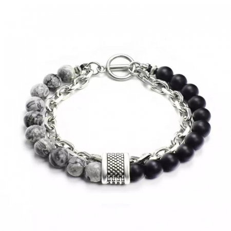 Bratara inox cu pietre semipretioase