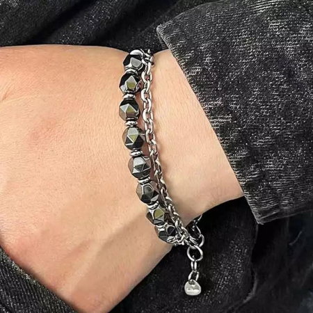 Bratara inox cu hematite [1]