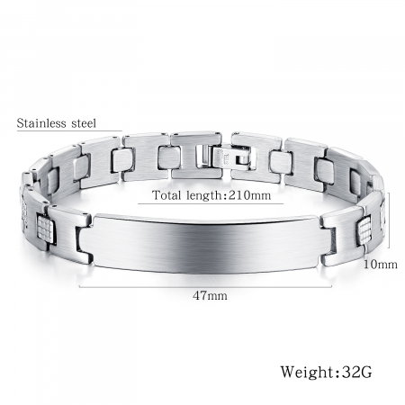 Bratara inox cu placuta 10 mm [2]