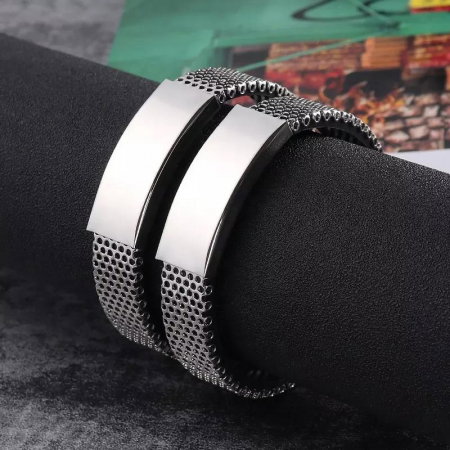 Bratara inox cu placuta argintie [1]