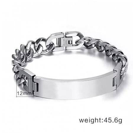 Bratara inox cu placuta curbata [2]