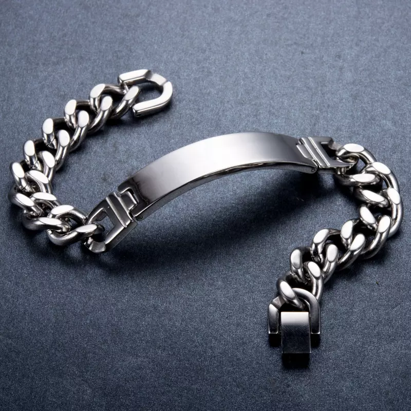 Bratara inox cu placuta curbata [3]