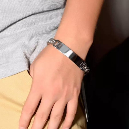 Bratara inox cu placuta curbata [1]