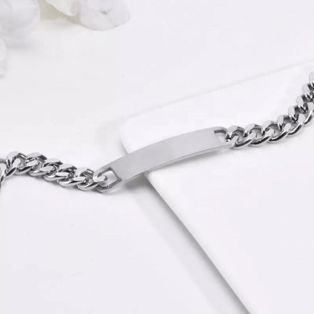 Bratara inox cu placuta curbata Simplicity [1]