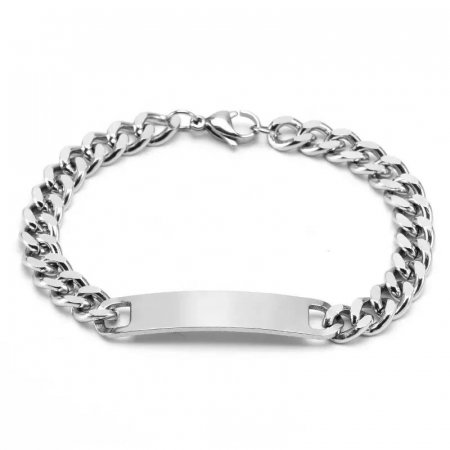 Bratara inox cu placuta curbata Simplicity