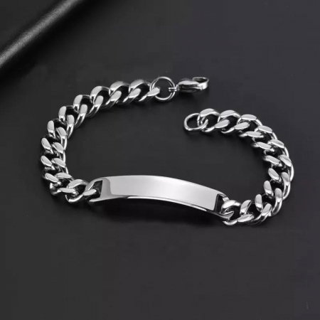 Bratara inox cu placuta curbata Simplicity [2]