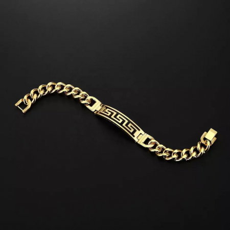 Bratara aurie din inox cu placuta decupata [1]