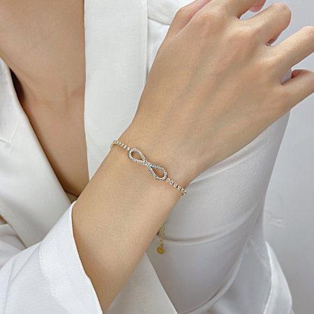 Bratara tennis inox cu zirconii si infinit [10]