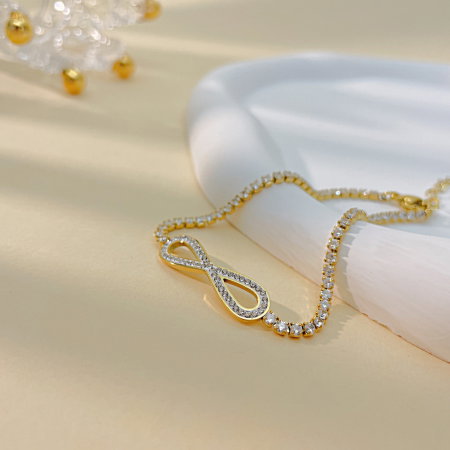 Bratara tennis inox cu zirconii si infinit [3]