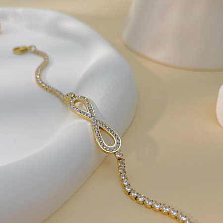 Bratara tennis inox cu zirconii si infinit [11]