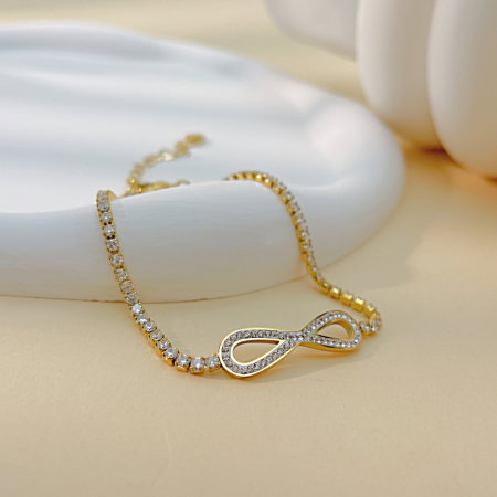 Bratara tennis inox cu zirconii si infinit [6]