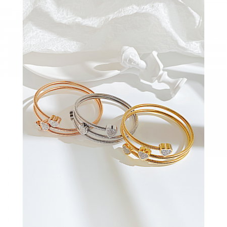 Bratara inox cu zirconii inimioara [4]